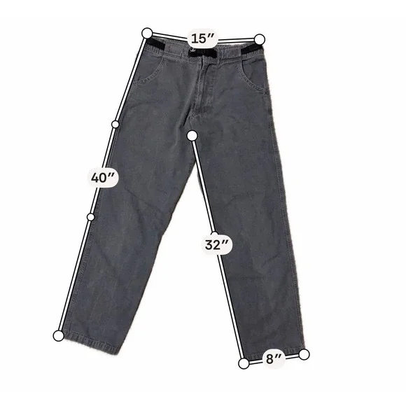 Vintage Prana Pants Mens Small Belted Climbing Gray Canvas USA Made Gorpcore - Picture 9 of 9